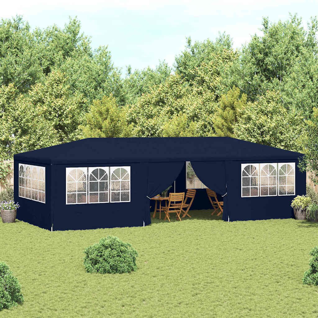 vidaXL Професионална парти шатра със стени 4x9 м синя 90 г/м²