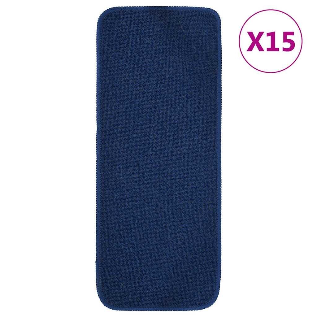 vidaXL Противоплъзгащи стелки за стълби 15 бр 60x25 см нейви синьо