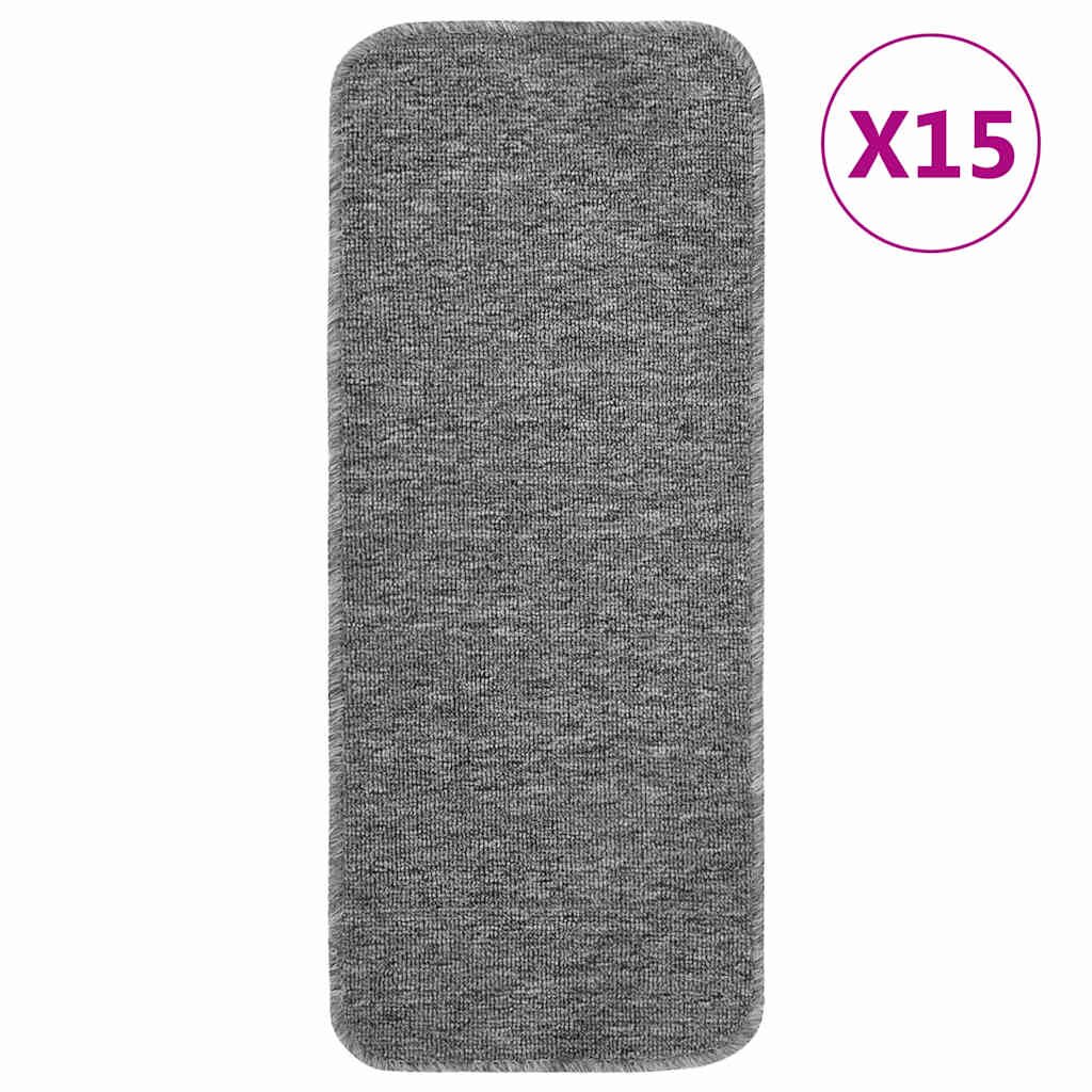 vidaXL Противоплъзгащи стелки за стълби 15 бр 60x25 см сиви
