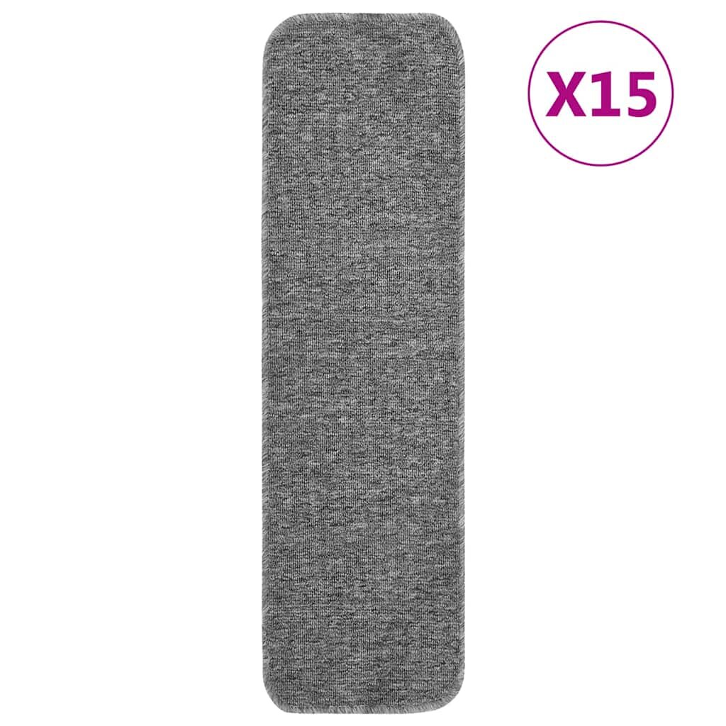 vidaXL Противоплъзгащи стелки за стълби 15 бр 75x20 см сиви