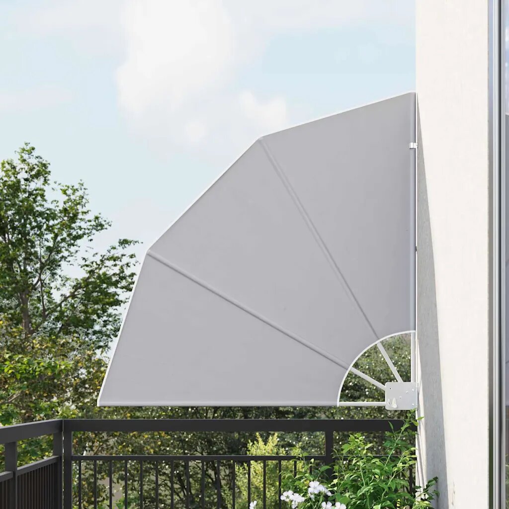 vidaXL Прозорец за балкон 115 x 115 см Полиестер Сиво