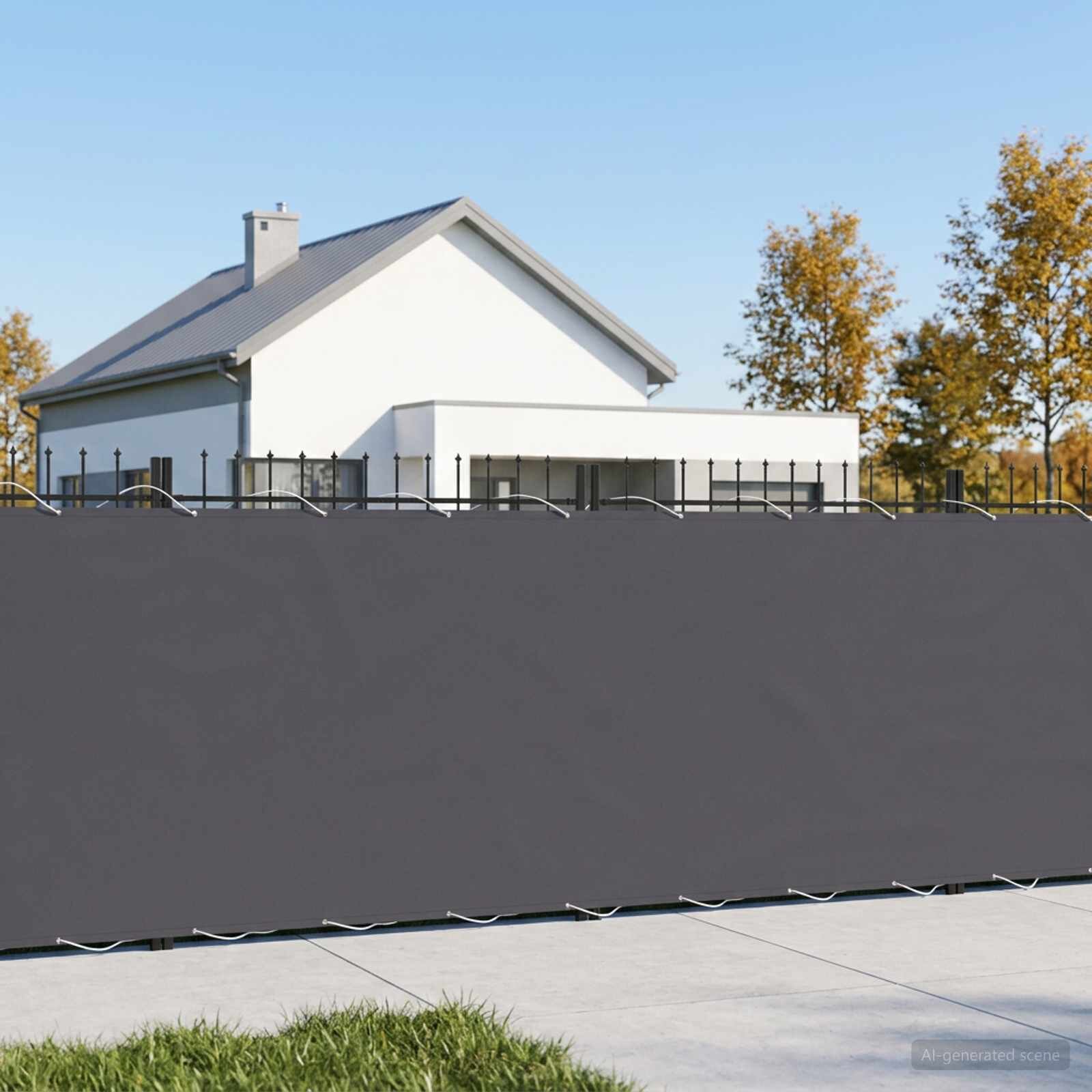 vidaXL Прозорец за балкон 12 x 25 m Тъкан с PU покритие Антрацит