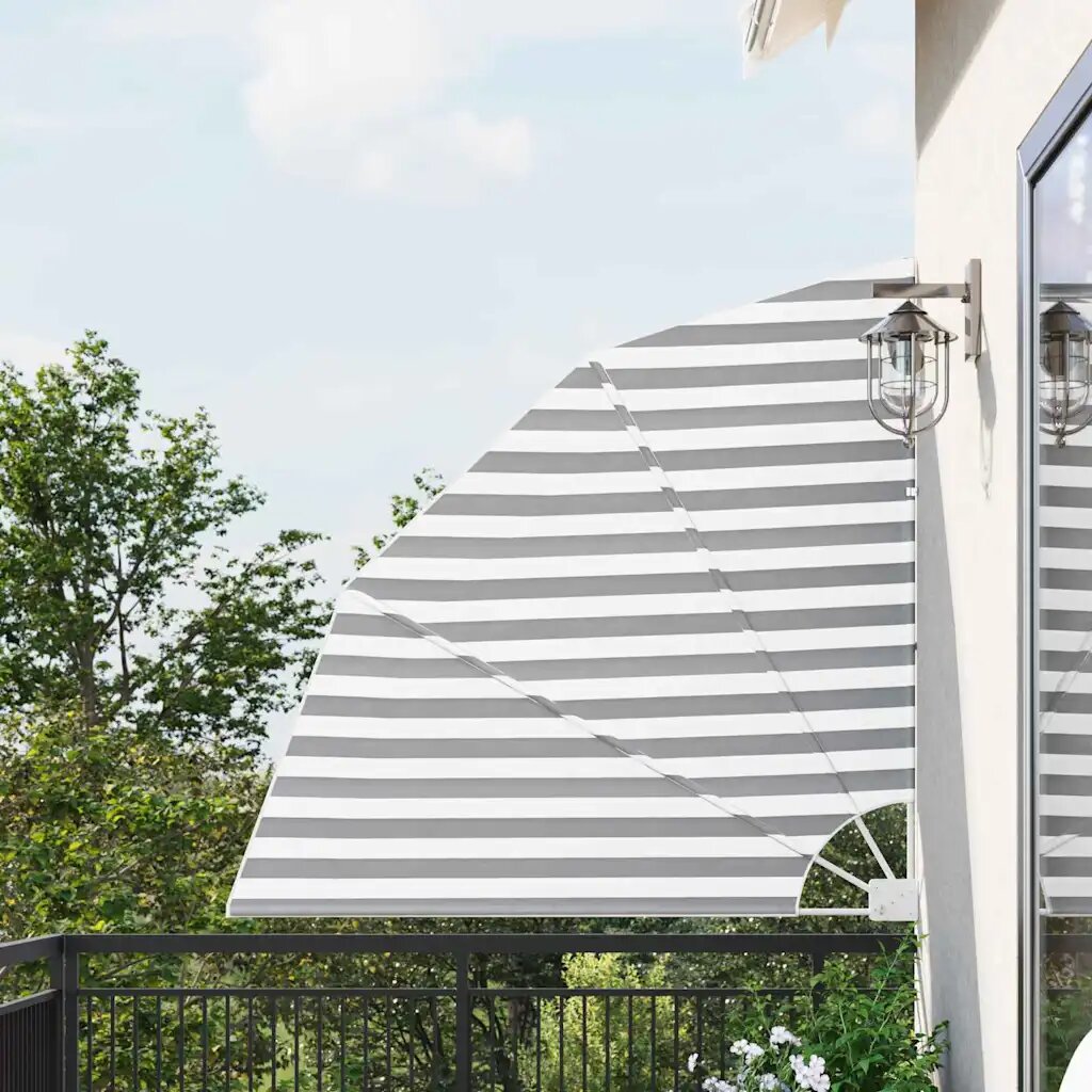 vidaXL Прозорец за балкон 140 x 140 cm Полиестер Антрацит и бяло