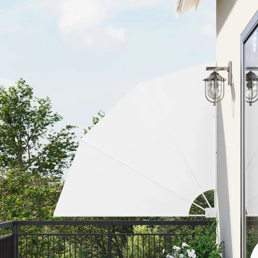 vidaXL Прозорец за балкон 140 x 140 cm Полиестер Бяло