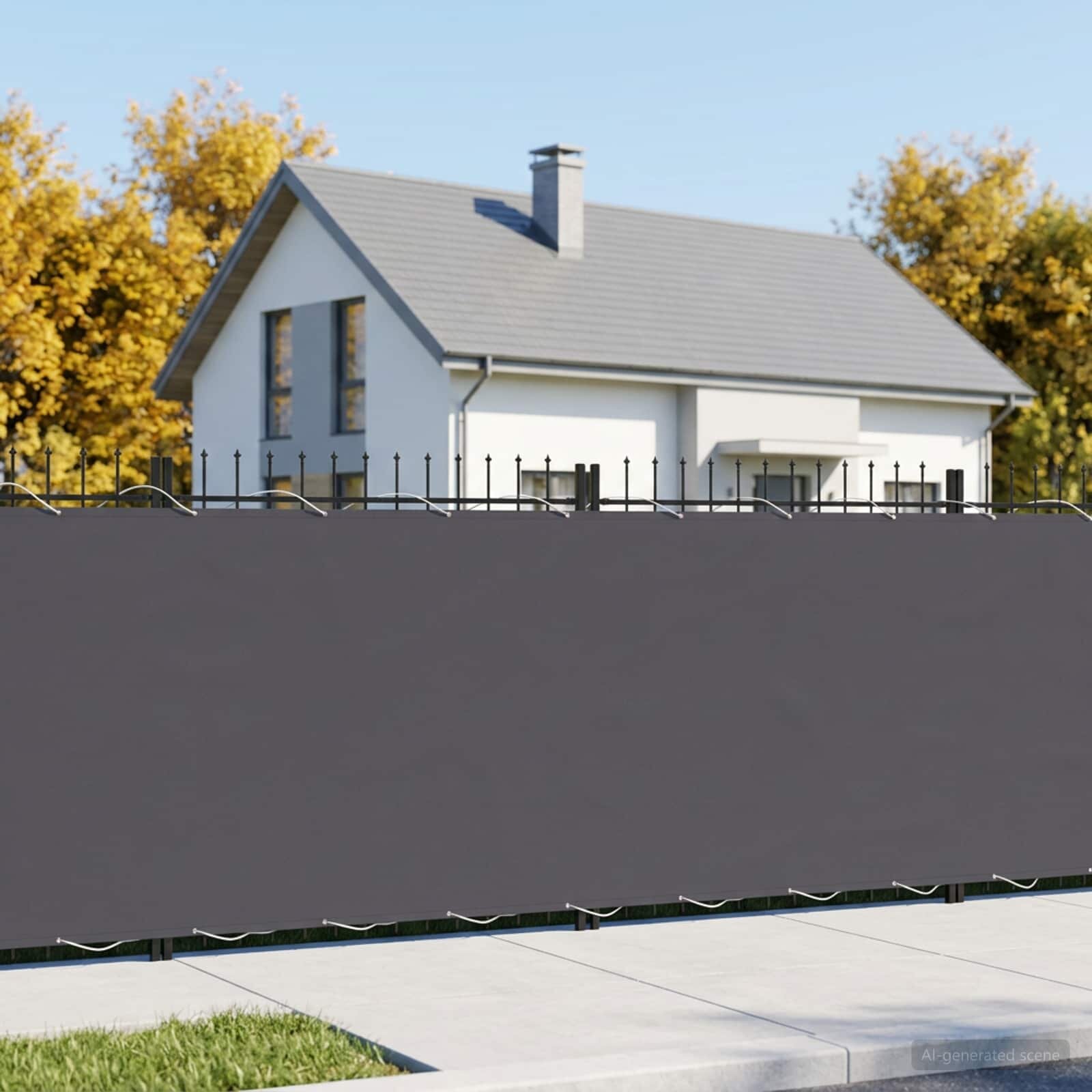 vidaXL Прозорец за балкон 15 x 15 m Тъкан с PU покритие Антрацит