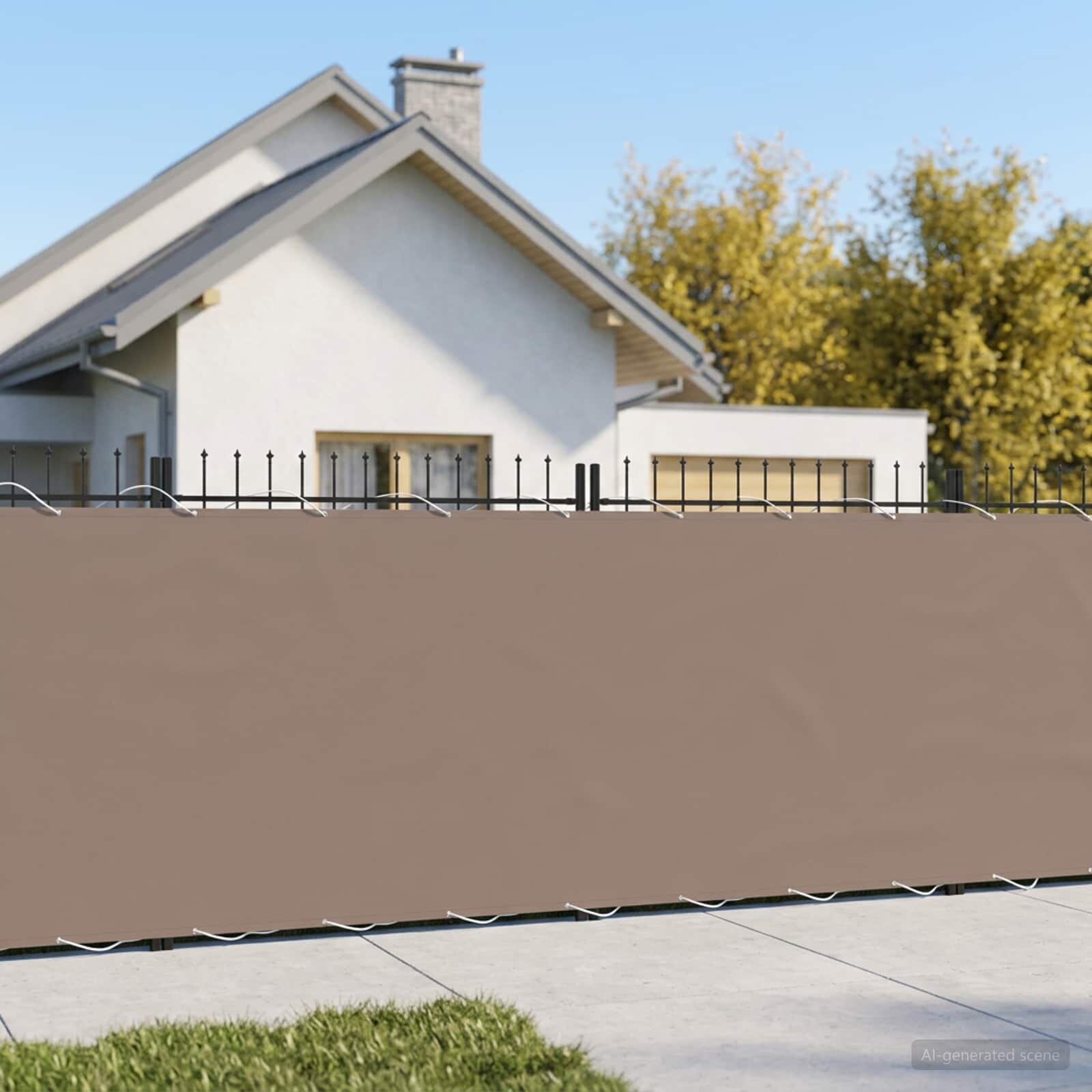vidaXL Прозорец за балкон 15 x 15 m Тъкан с PU покритие Таупе