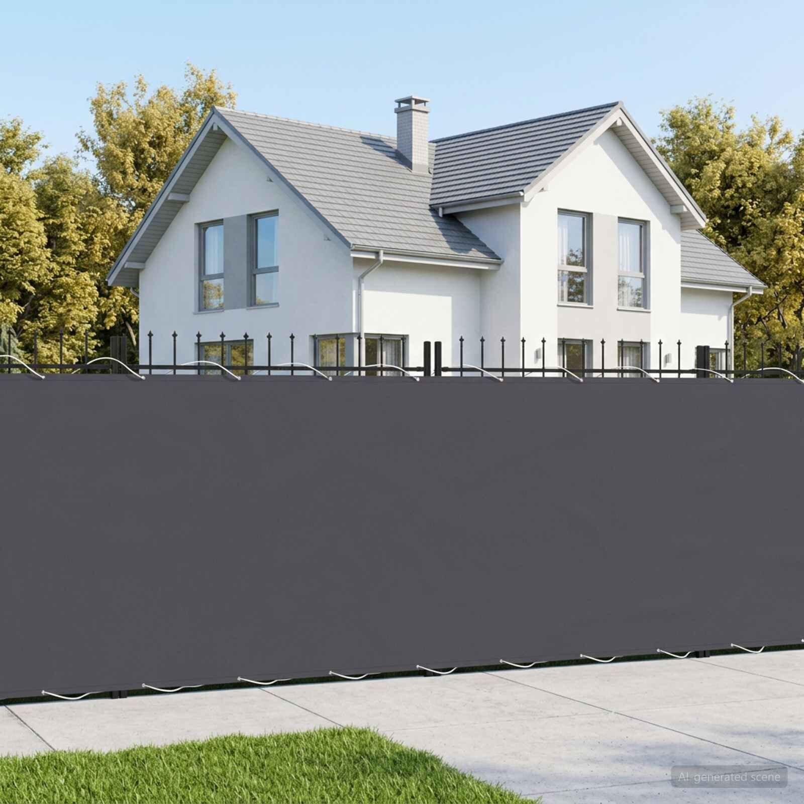 vidaXL Прозорец за балкон 15 x 25 m Тъкан с PU покритие Антрацит