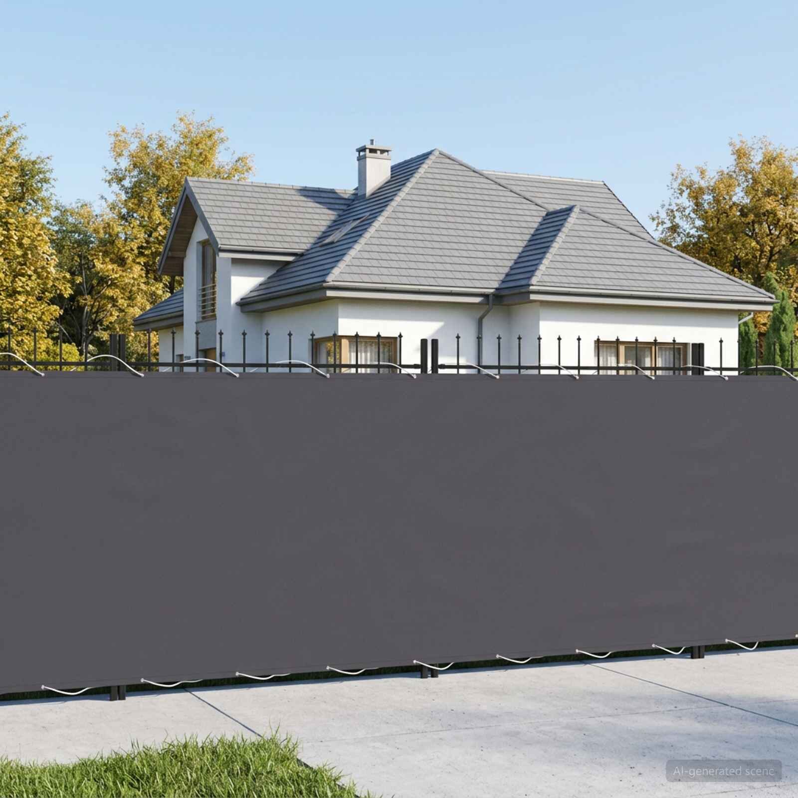 vidaXL Прозорец за балкон 150 x 600 cm Тъкан с PU покритие Антрацит