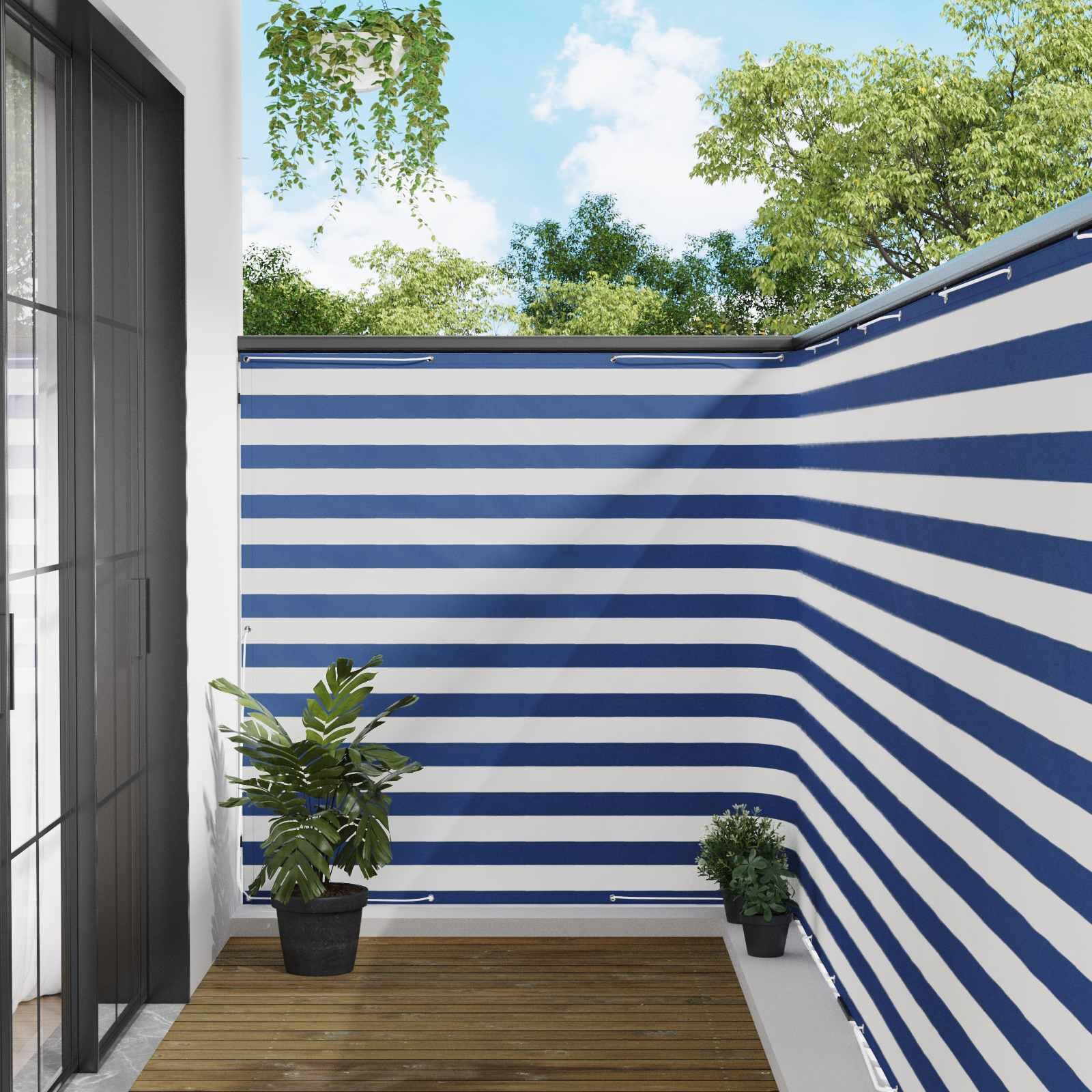 vidaXL Прозорец за балкон 150 x 800 cm Тъкан с PU покритие