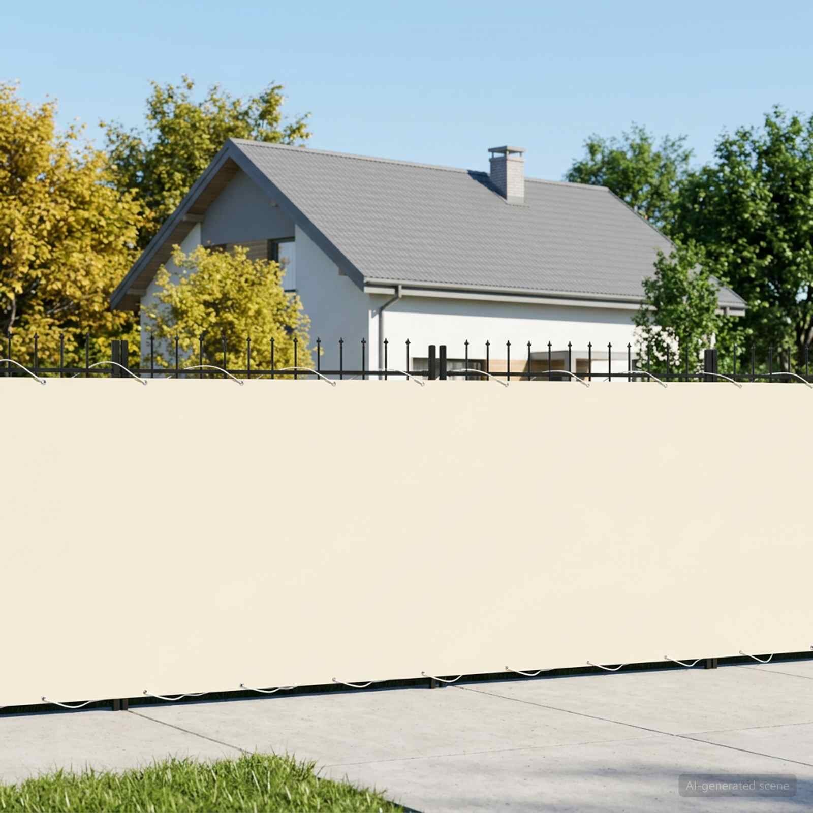 vidaXL Прозорец за балкон 18 x 15 м Тъкан с PU покритие Кремаво
