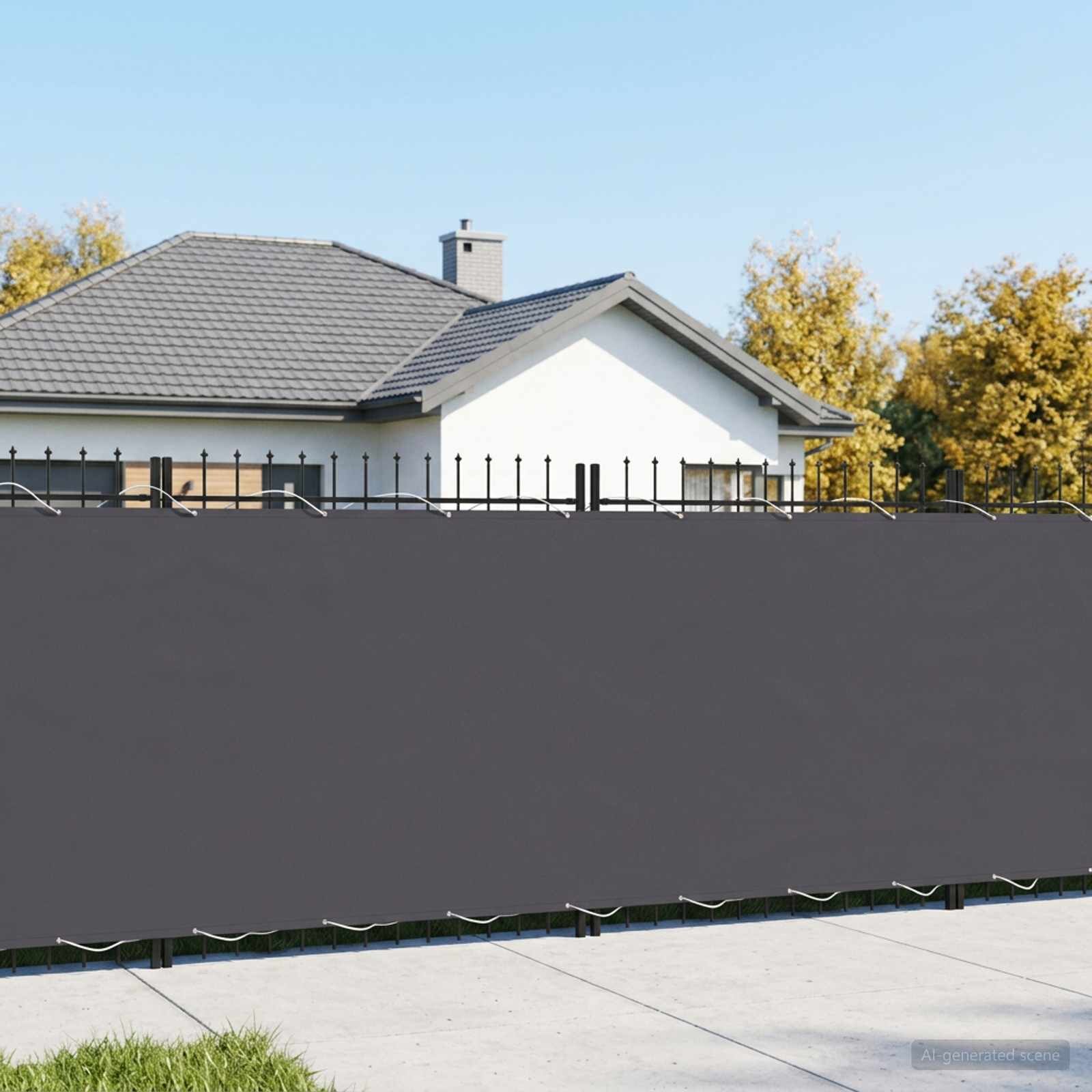 vidaXL Прозорец за балкон 18 x 25 m Тъкан с PU покритие Антрацит