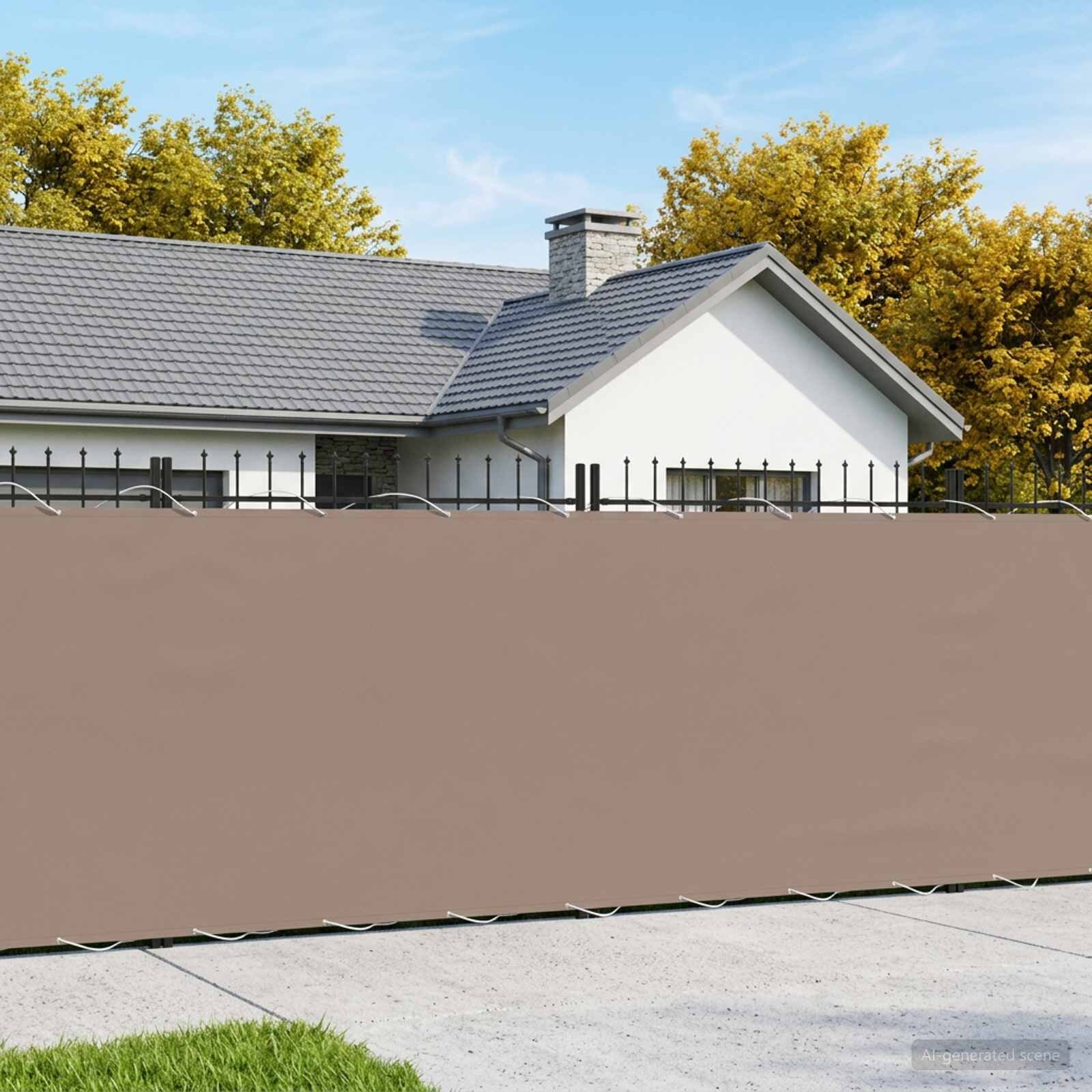 vidaXL Прозорец за балкон 18 x 25 m Тъкан с PU покритие Таупе