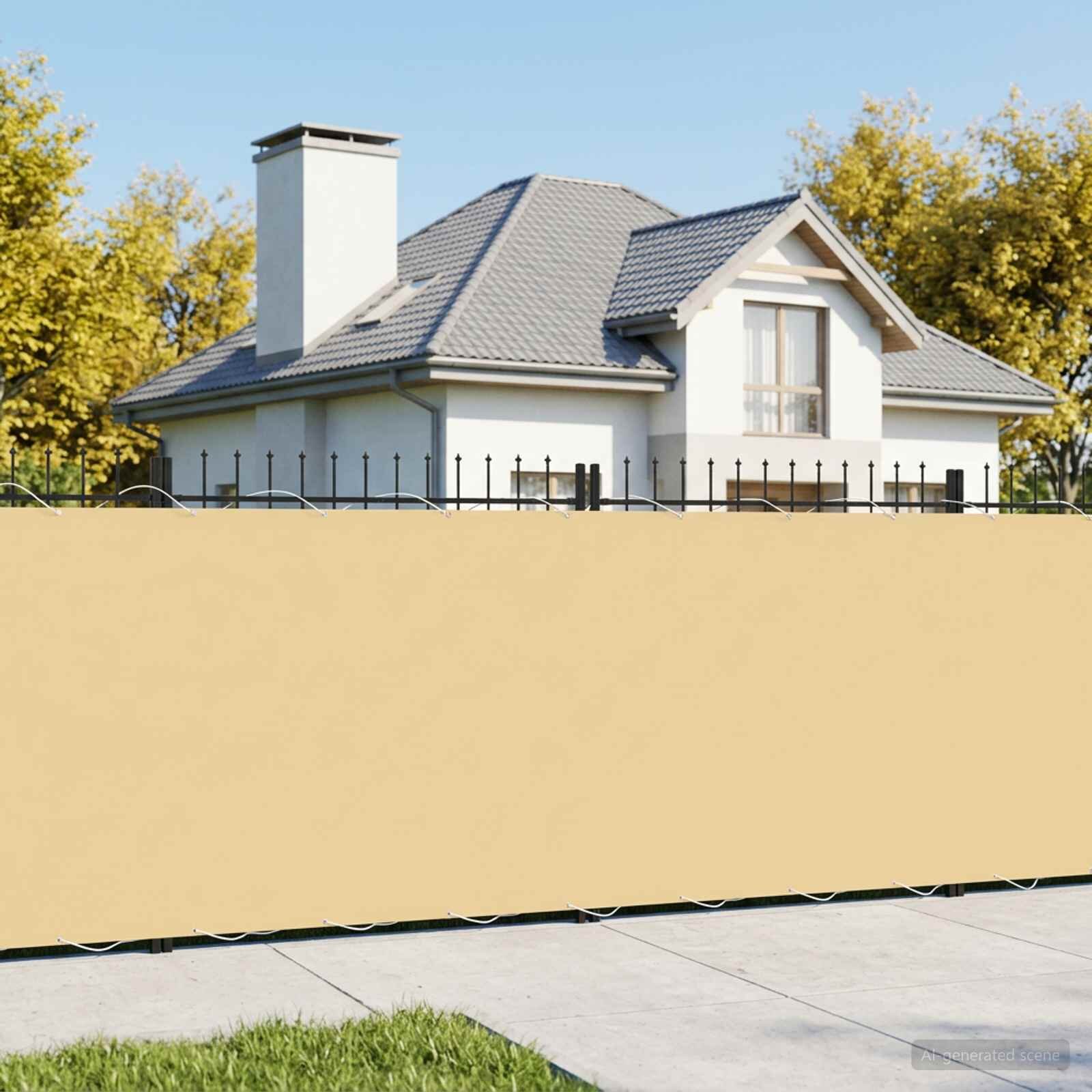 vidaXL Прозорец за балкон 200 x 200 cm Тъкан с PU покритие Пясък