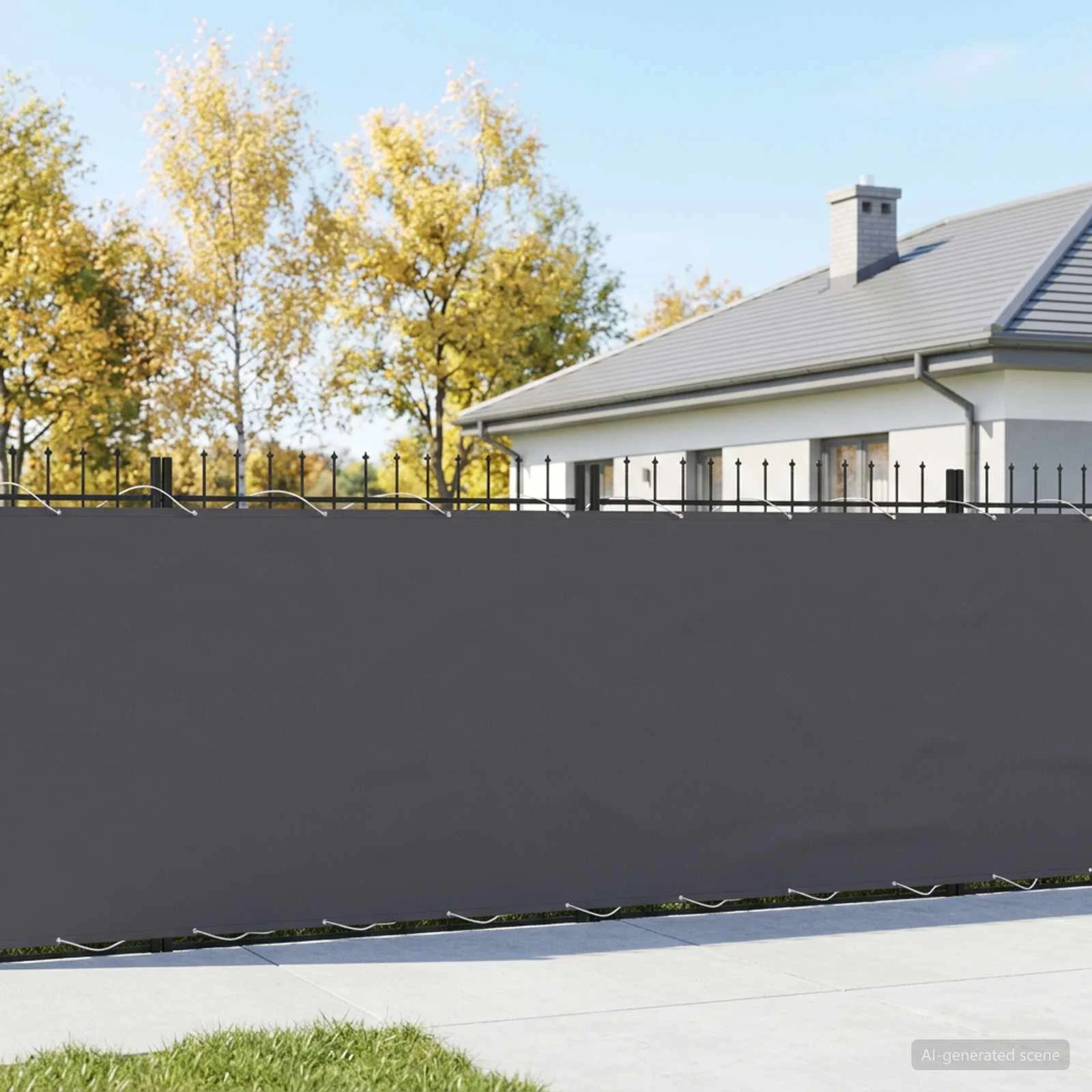vidaXL Прозорец за балкон 200 x 300 cm Тъкан с PU покритие Антрацит