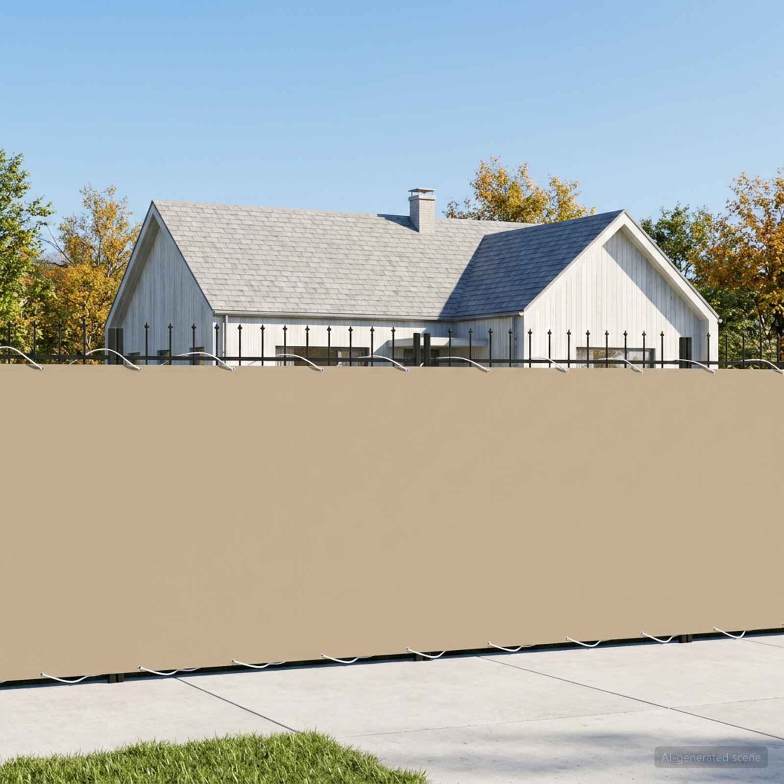 vidaXL Прозорец за балкон 200 x 400 cm Тъкан с PU покритие Бежово