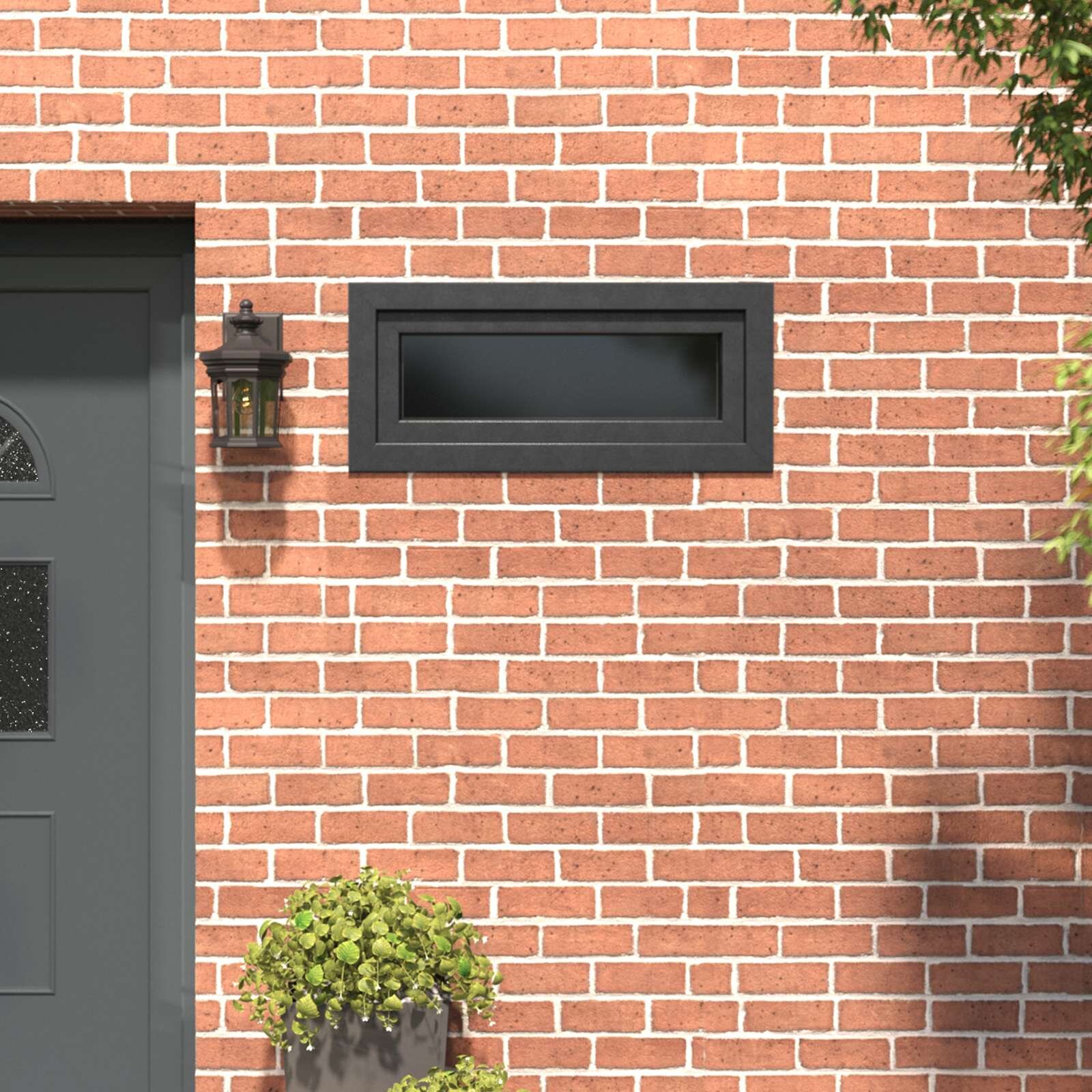 vidaXL Прозорец за мазе RISOR 90 x 40 cm PVC и стъкло
