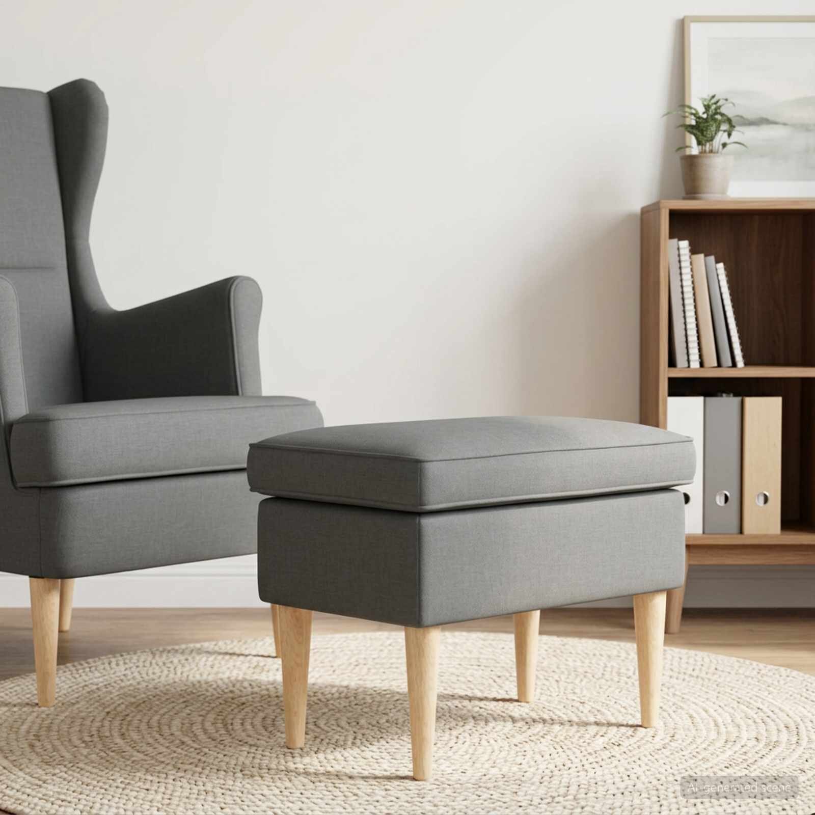 vidaXL Пуф за крака Тъмносиво 55 x 35 x 41 см