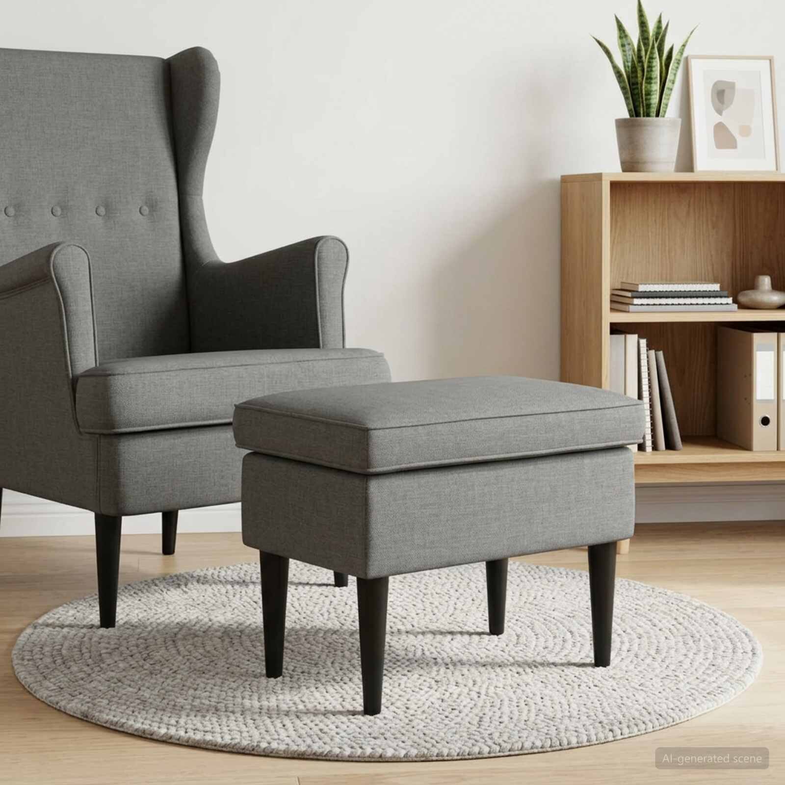 vidaXL Пуф за крака Тъмносиво 55 x 35 x 41 см Текстил