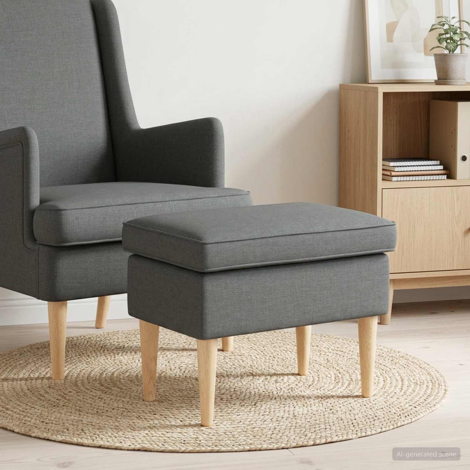vidaXL Пуф за крака Тъмносиво 55 x 35 x 41 см Текстил