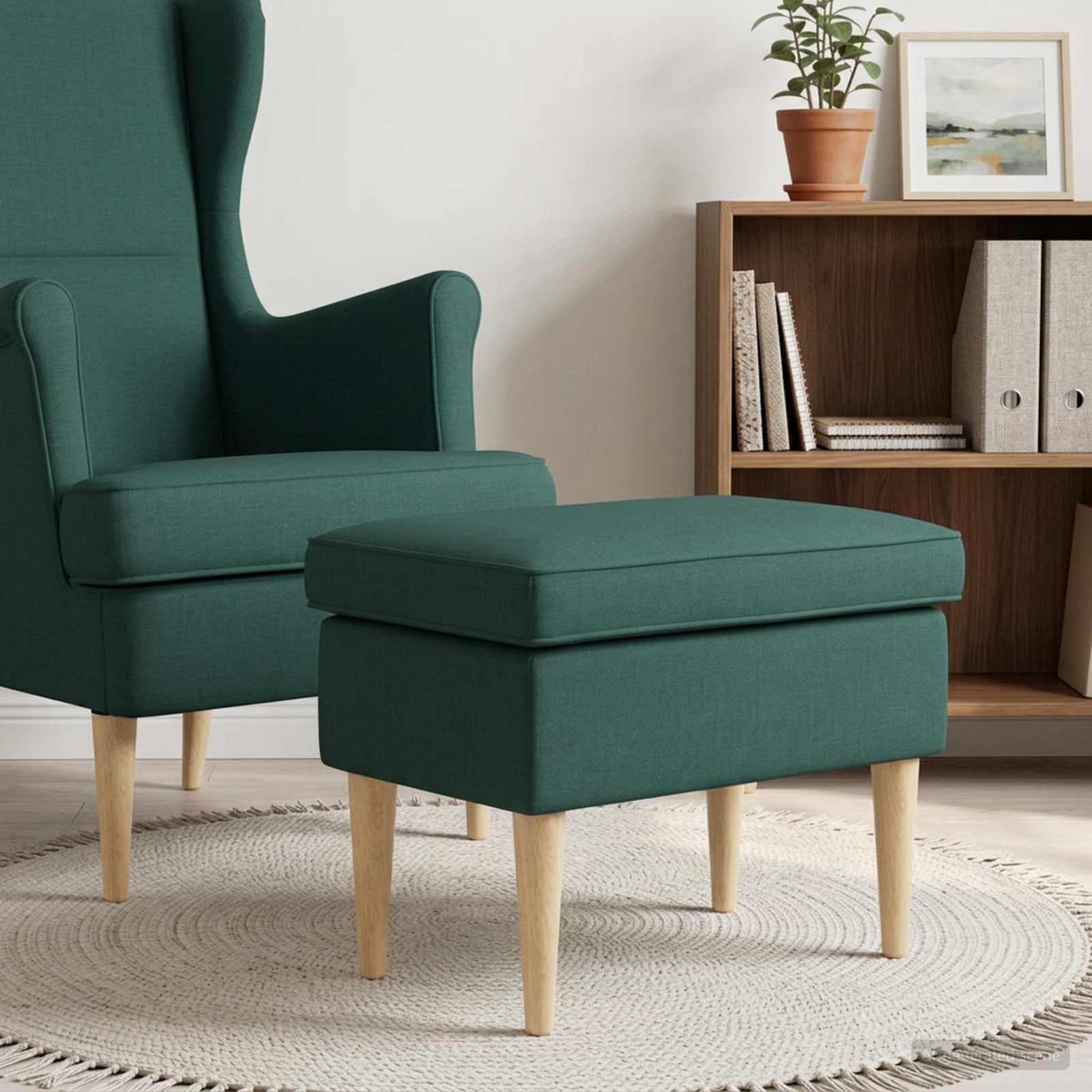 vidaXL Пуф за крака Тъмнозелено 55 x 35 x 41 см