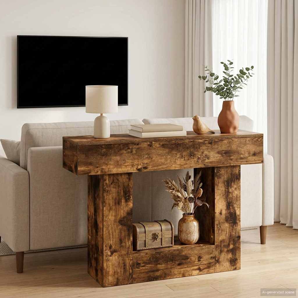 vidaXL Пушена Дъб 101 x 30 x 74 см