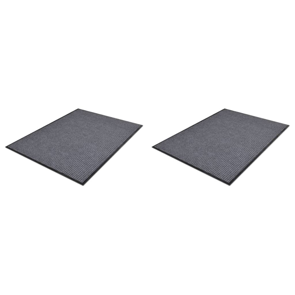 vidaXL PVC постелки за врати 2 бр сиви 90x60 см