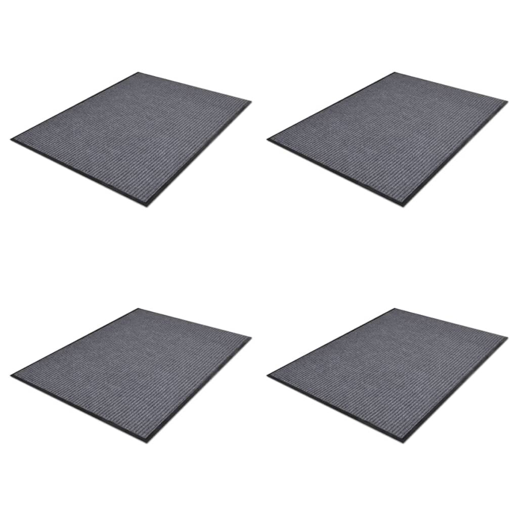vidaXL PVC постелки за врати 4 бр сиви 90x60 см