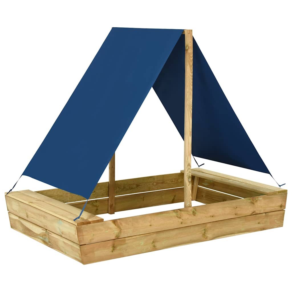 vidaXL Пясъчник с покрив 160x100x133 см импрегнирано борово дърво