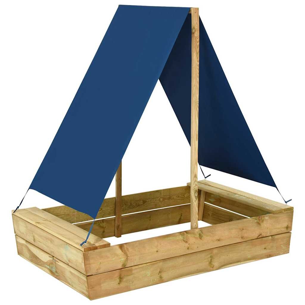 vidaXL Пясъчник с покрив 80x60x975 см импрегнирано борово дърво