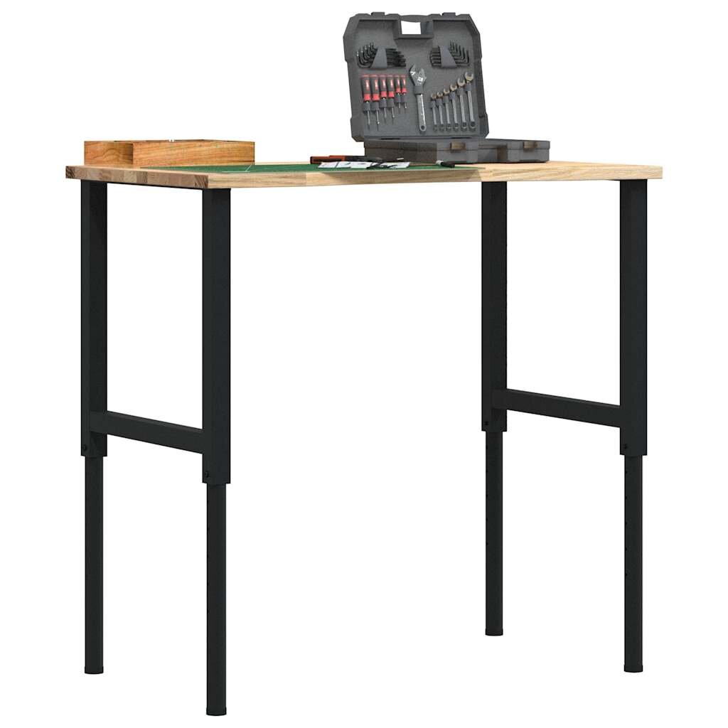 vidaXL Работна маса 100x60x(715-98) cm Дъб от масивна дървесина