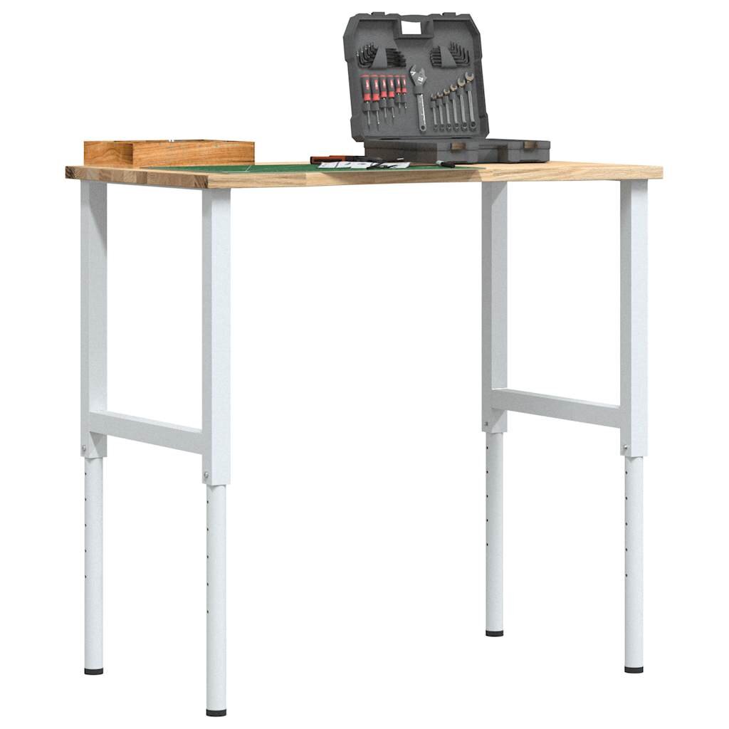 vidaXL Работна маса 100x60x(715-98) cm Дъб от масивна дървесина