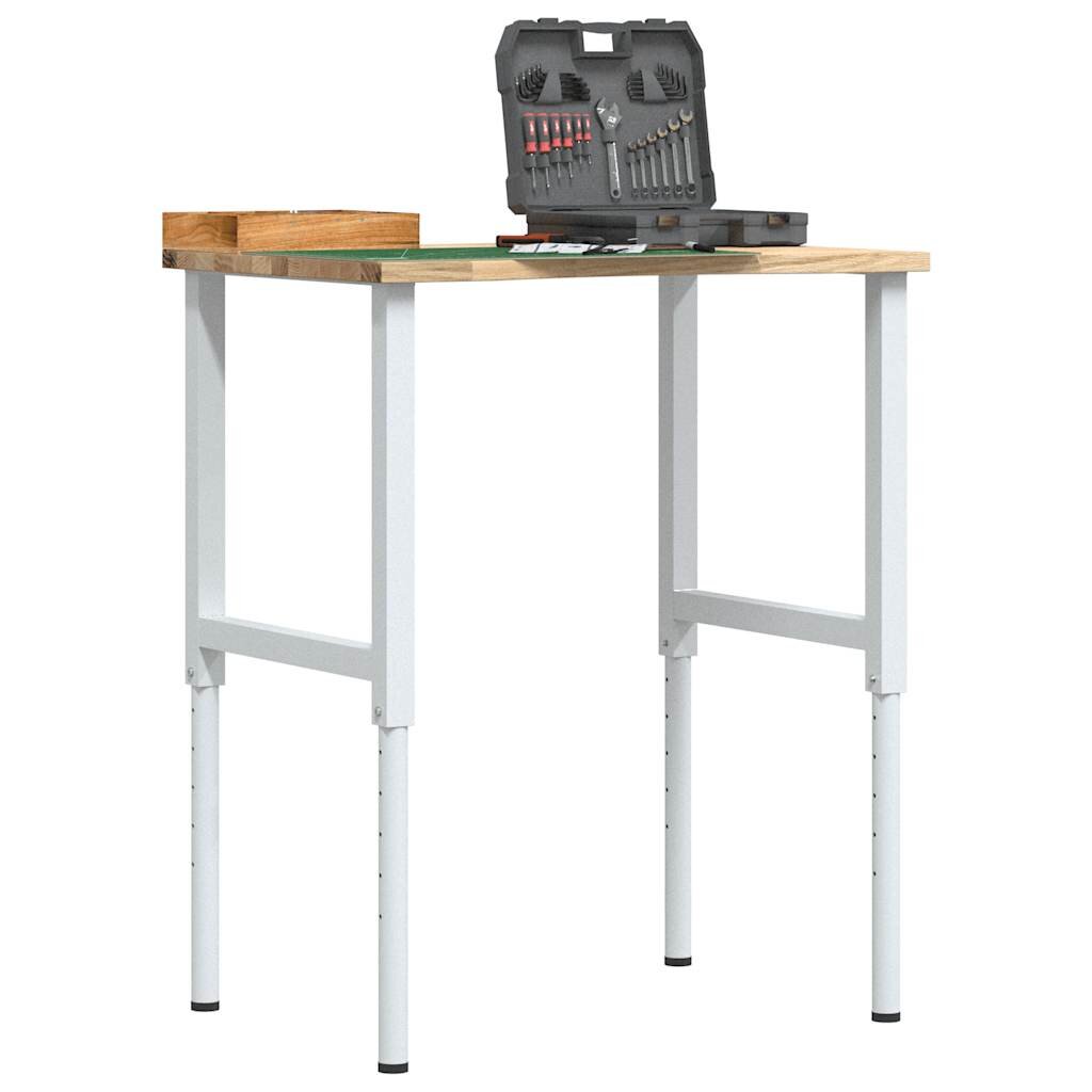 vidaXL Работна маса 80x60x(715-98) cm Дъб от масивна дървесина