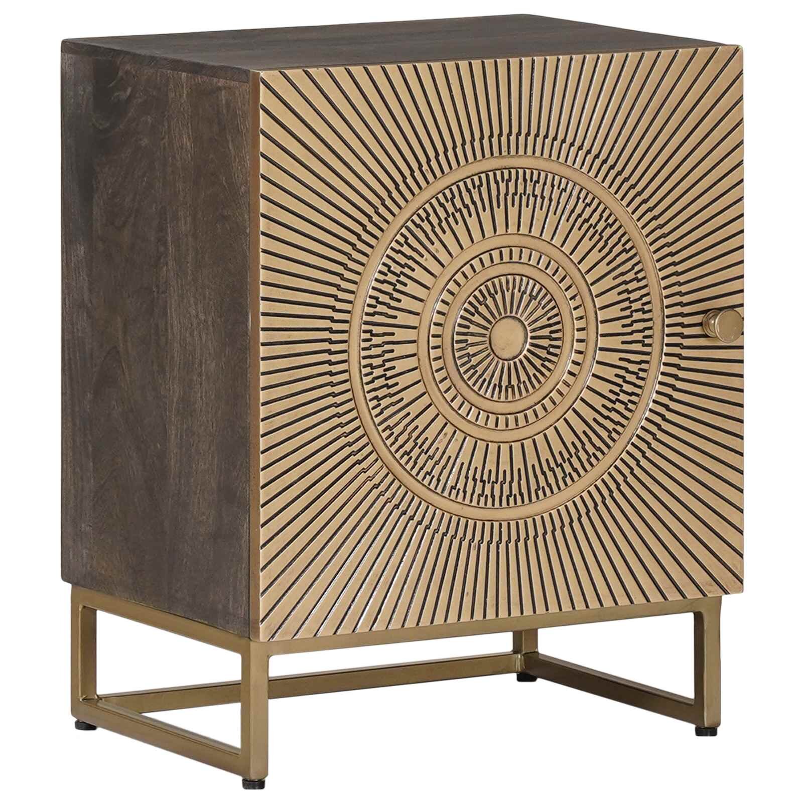 vidaXL Ръчно изработен нощен шкаф Кафяво 40 x 30 x 50 cm