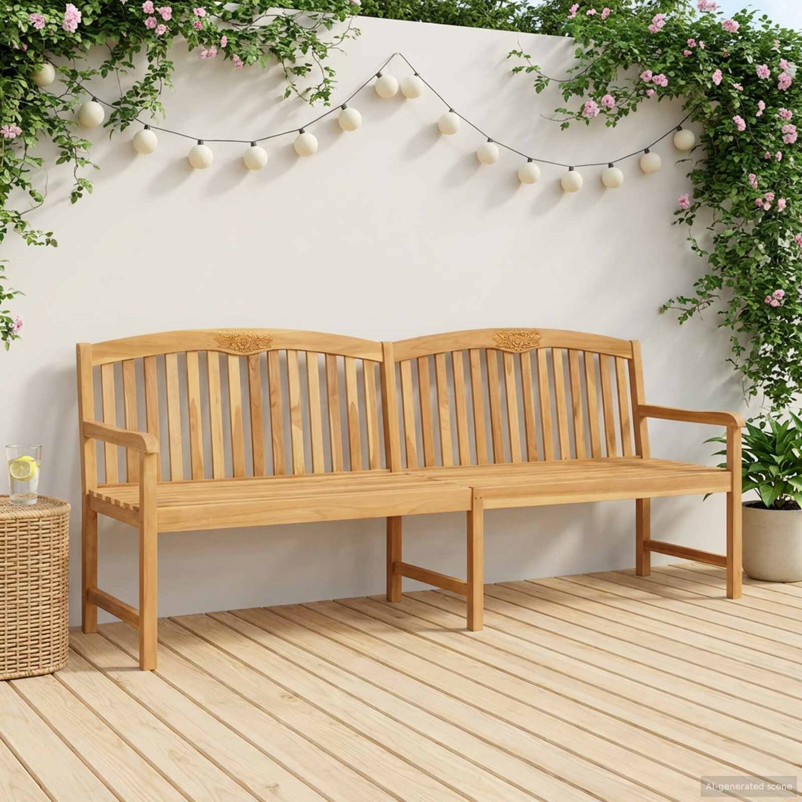 vidaXL Ръчно изработена розова пейка 228 x 60 x 90 см