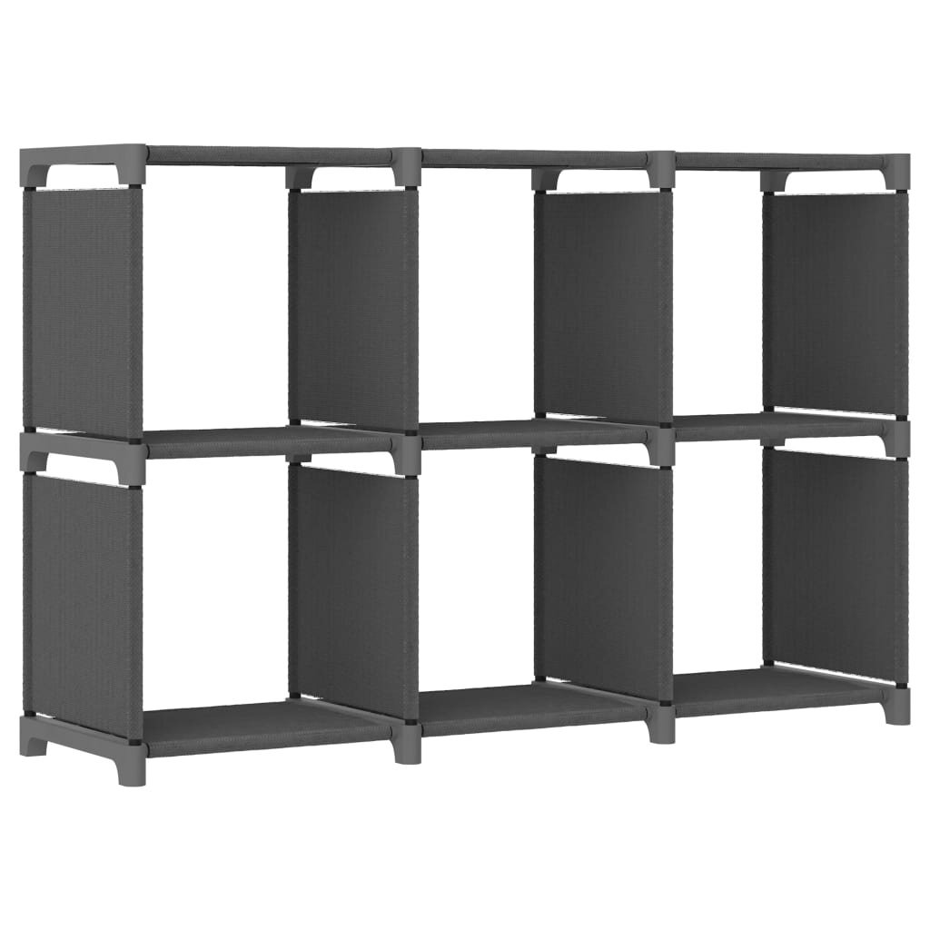 vidaXL Рафт с 6 кубични отделения сив 103x30x725 см плат