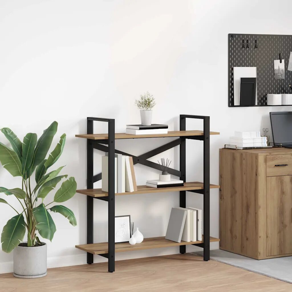 vidaXL Рафт за книги 3 нива 100 x 335 x 102 см Инженерна дървесина