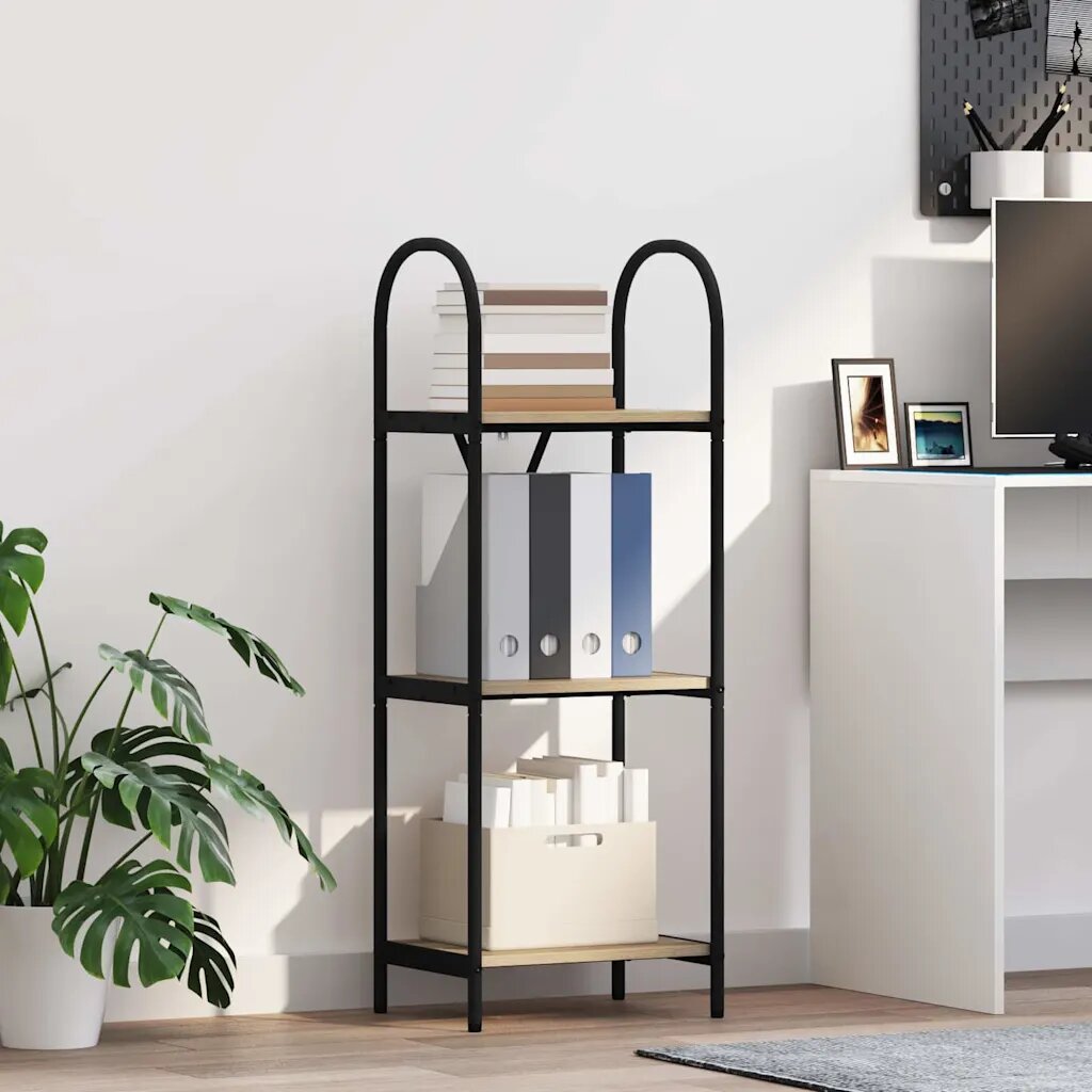 vidaXL Рафт за книги 3 нива 40 x 30 x 109 см Инженерна дървесина