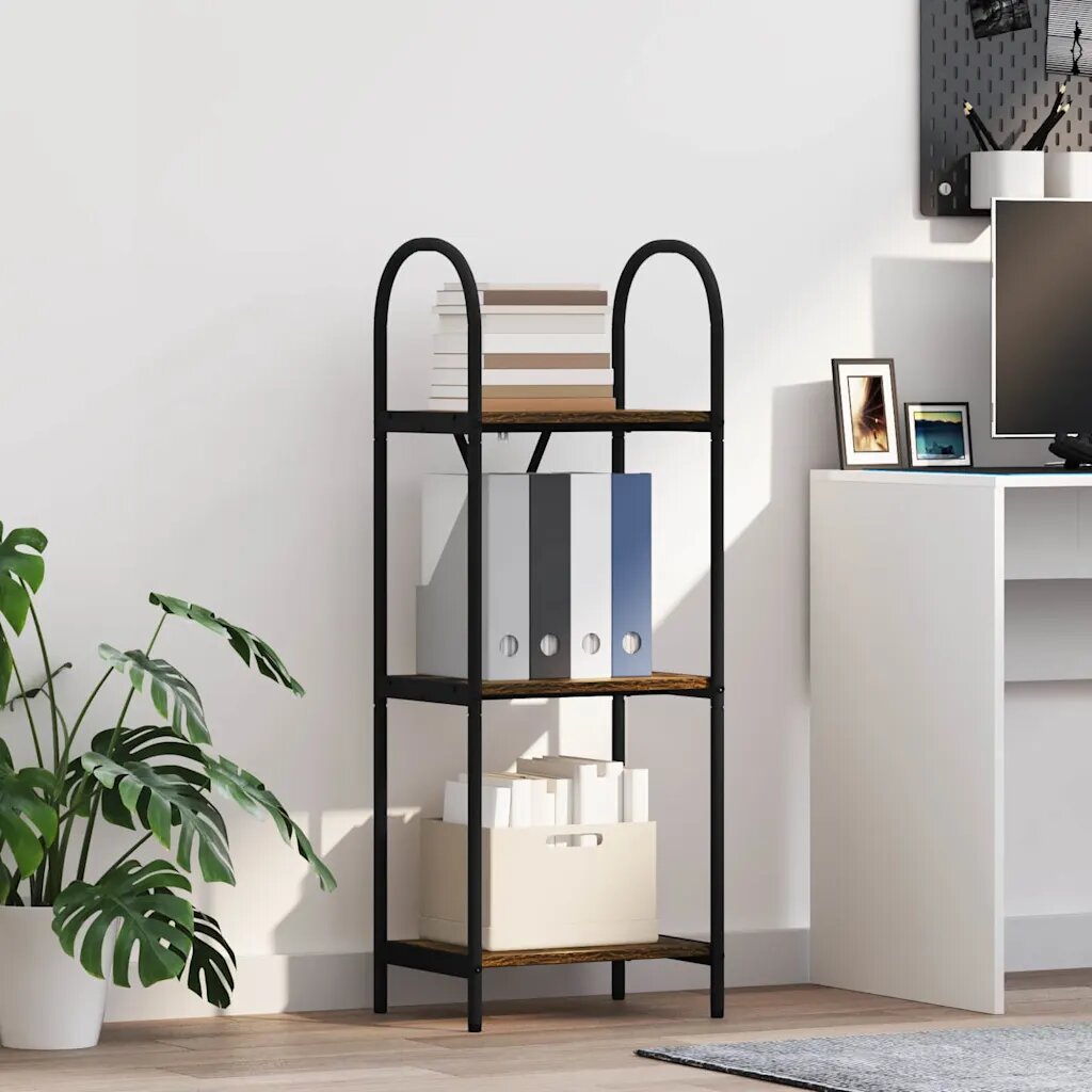 vidaXL Рафт за книги 3 нива 40 x 30 x 109 см Инженерна дървесина