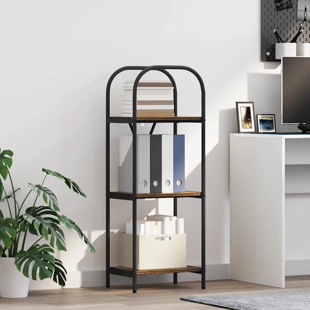 vidaXL Рафт за книги 3 нива 40 x 30 x 109 см Инженерна дървесина