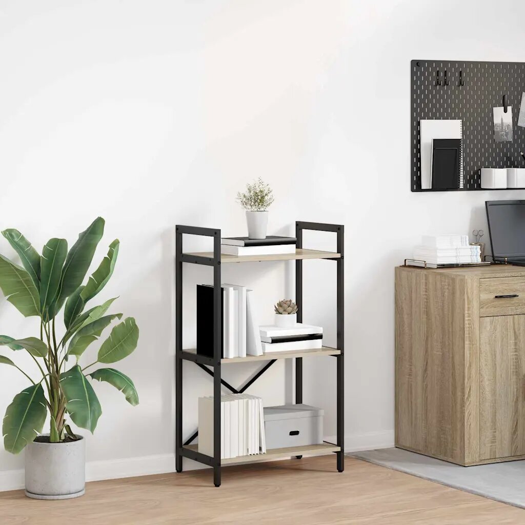 vidaXL Рафт за книги 3 нива 56 x 34 x 96 см Инженерна дървесина