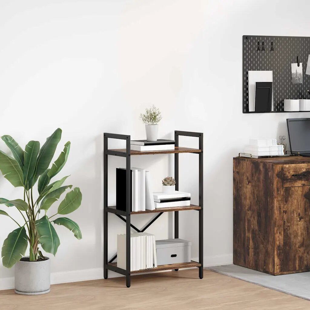 vidaXL Рафт за книги 3 нива 56 x 34 x 96 см Инженерна дървесина