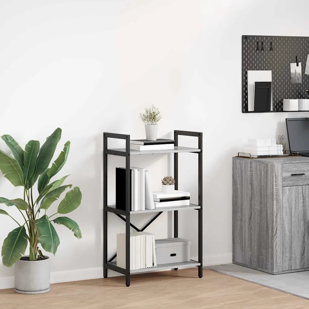 vidaXL Рафт за книги 3 нива 56 x 34 x 96 см Инженерна дървесина