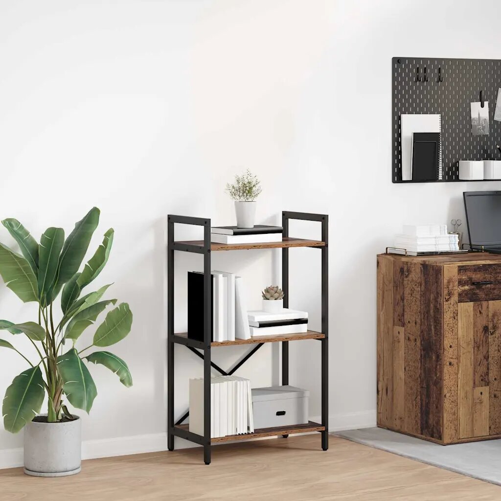 vidaXL Рафт за книги 3 нива 56 x 34 x 96 см Инженерна дървесина