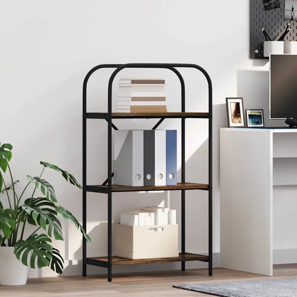 vidaXL Рафт за книги 3 нива 60 x 30 x 109 см Инженерна дървесина