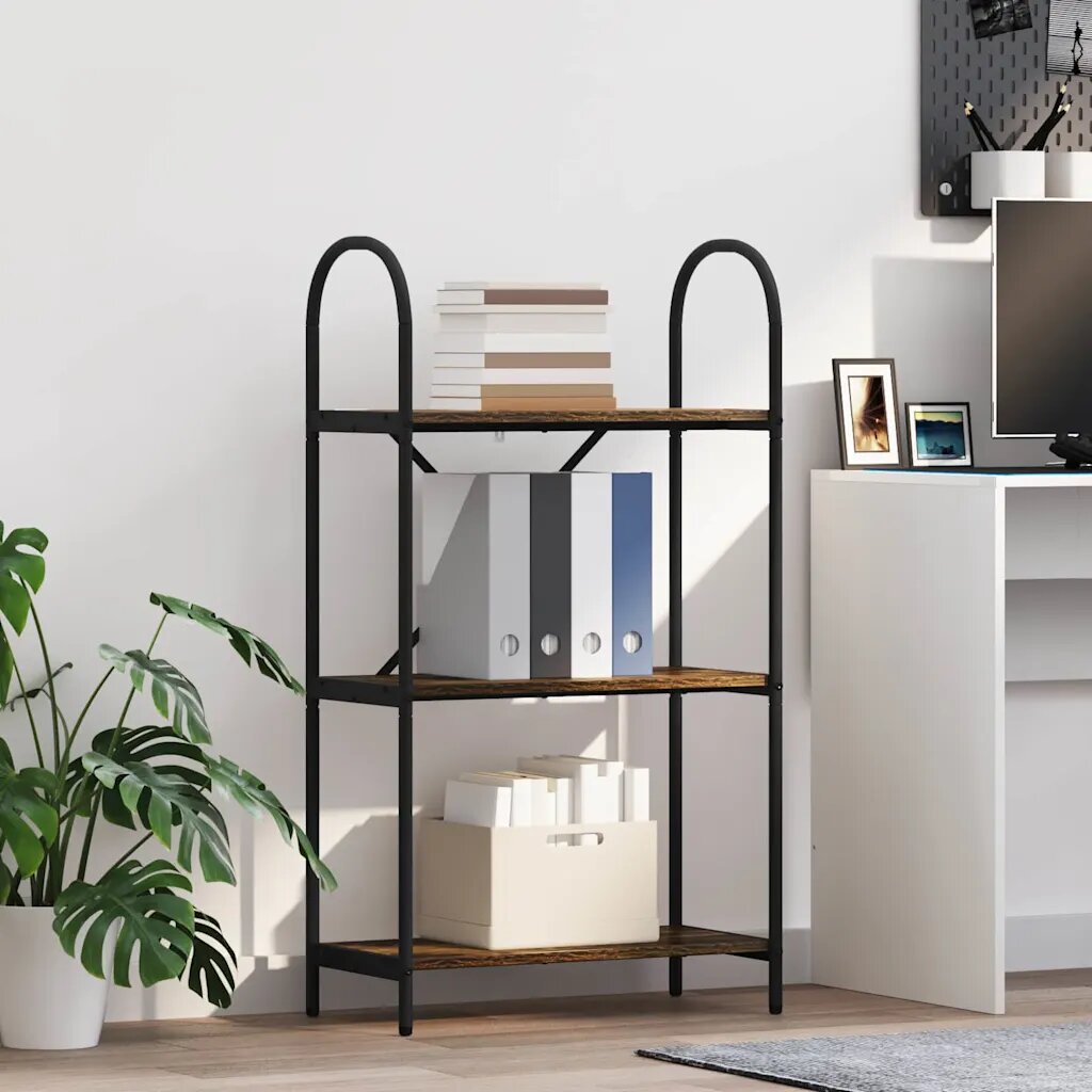 vidaXL Рафт за книги 3 нива 60 x 30 x 109 см Инженерна дървесина
