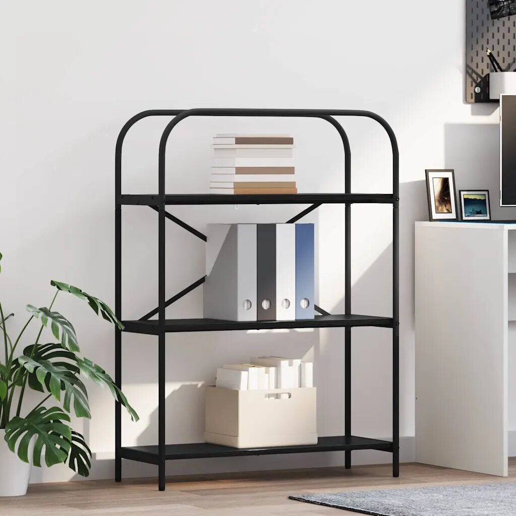 vidaXL Рафт за книги 3 нива 80 x 30 x 109 см Инженерна дървесина