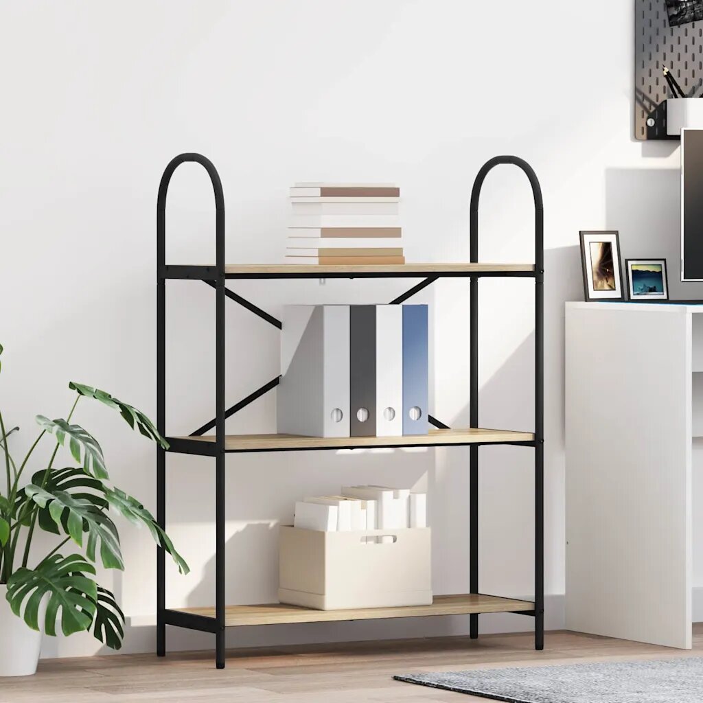 vidaXL Рафт за книги 3 нива 80 x 30 x 109 см Инженерна дървесина