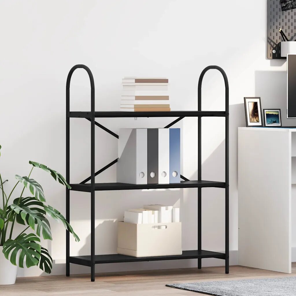 vidaXL Рафт за книги 3 нива 80 x 30 x 109 см Инженерна дървесина