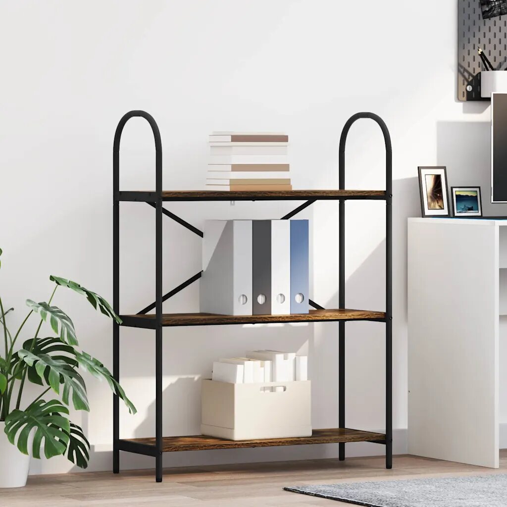 vidaXL Рафт за книги 3 нива 80 x 30 x 109 см Инженерна дървесина