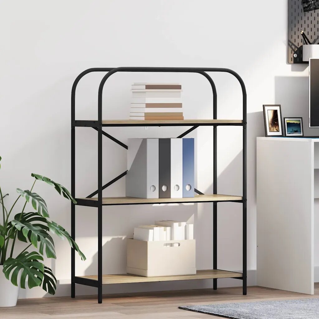 vidaXL Рафт за книги 3 нива 80 x 30 x 109 см Инженерна дървесина